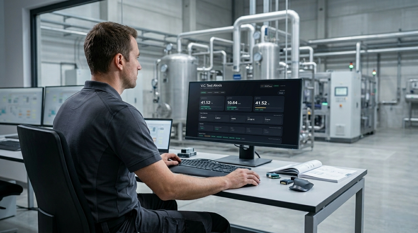 Operador supervisando un LL-VC desde el dashboard de LLSCADA